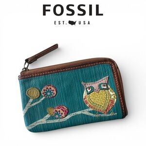 Fossil Owl Mini Zipper Wallet